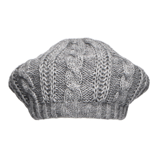 Whiteley Hats Cable Knit Beret - Pewter