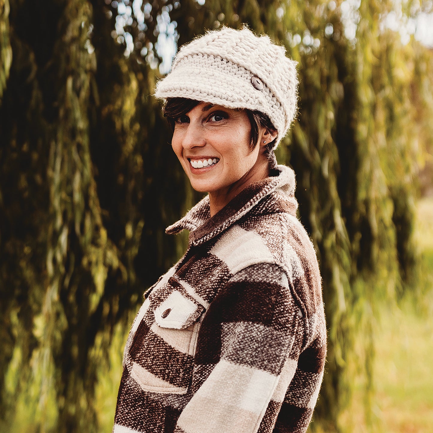 Scala Hats Letizia Crochet Peaked Beanie Hat - Ivory