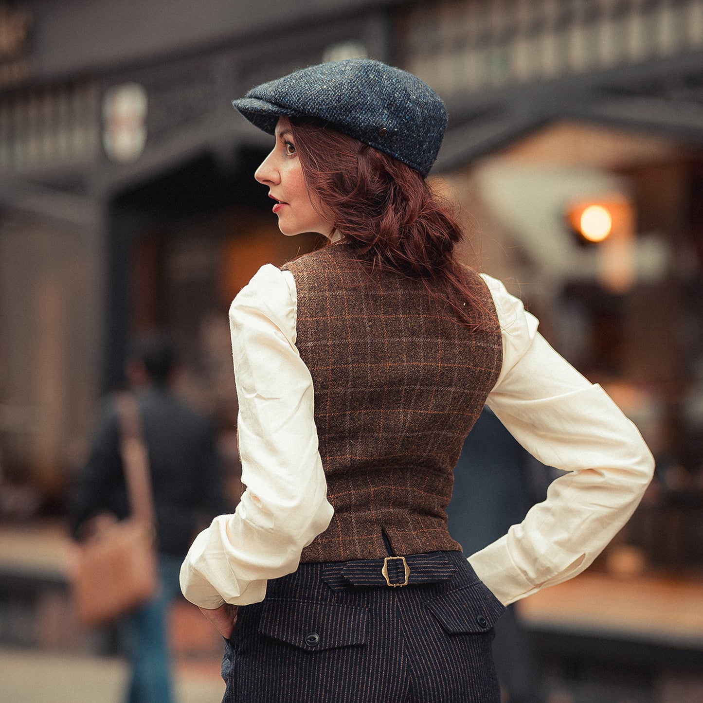 Jaxon & James Donegal Tweed Marl Glenborin Newsboy Cap - Blue-Black