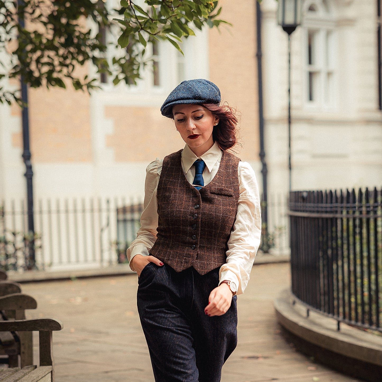 Jaxon & James Donegal Tweed Marl Glenborin Newsboy Cap - Blue-Black