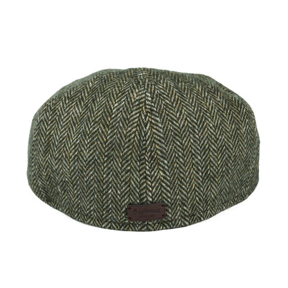 Barbour Hats Devon Herringbone Wool Blend Newsboy Cap - Olive