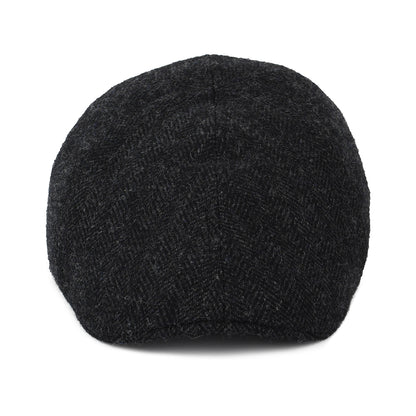 Stetson Hats Herringbone Wool Duckbill Flat Cap - Dark Grey