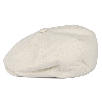 Christys Hats Cotton-Linen 8 Piece Newsboy Cap - Oatmeal