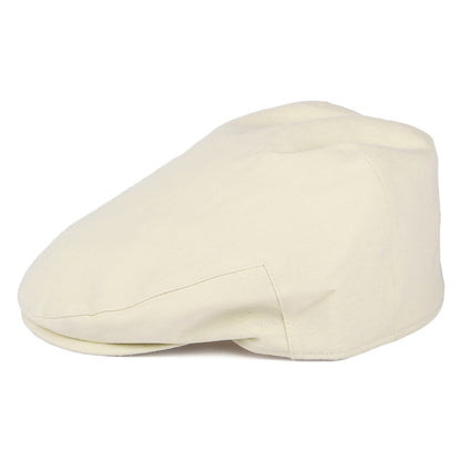 Christys Hats Balmoral Cotton-Linen Flat Cap - Buttermilk