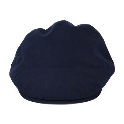 Christys Hats Balmoral Cotton-Linen Flat Cap - Navy Blue
