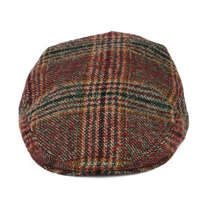 City Sport Virgin Wool Prince Of Wales Check Flat Cap - Red-Green