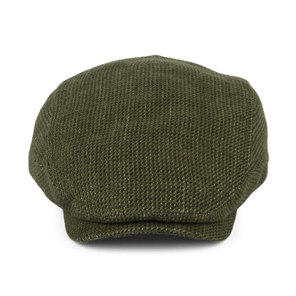 Stetson Hats Driver Linen-Cotton Flat Cap - Olive-Khaki