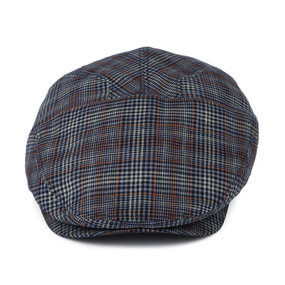 Bailey Hats Duch Plaid Linen Flat Cap - Blue-Rust