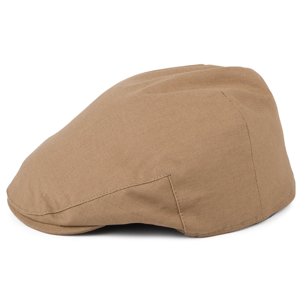 Christys Hats Balmoral Cotton-Linen Flat Cap - Camel