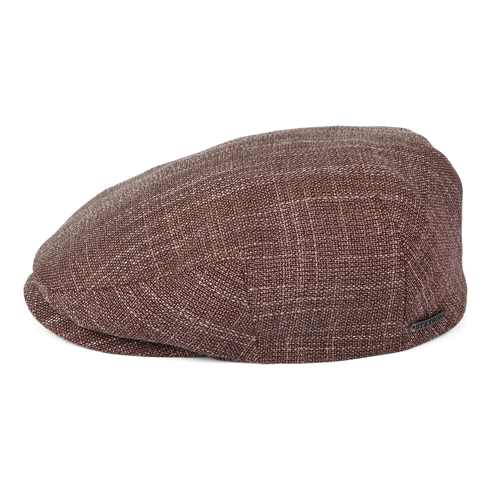 Stetson Hats Kent Virgin Wool-Silk Flat Cap - Red Mix