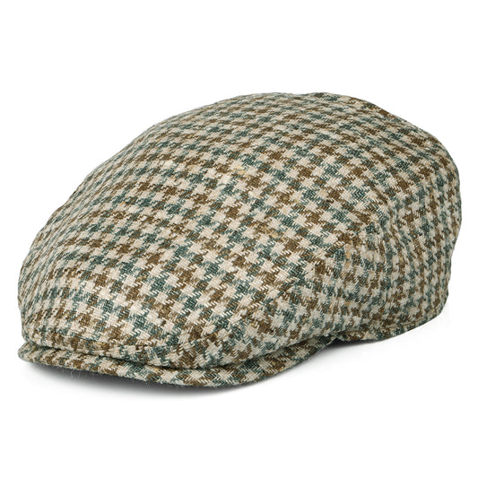 Stetson Hats Kent Houndstooth Silk-Virgin Wool Flat Cap - Beige