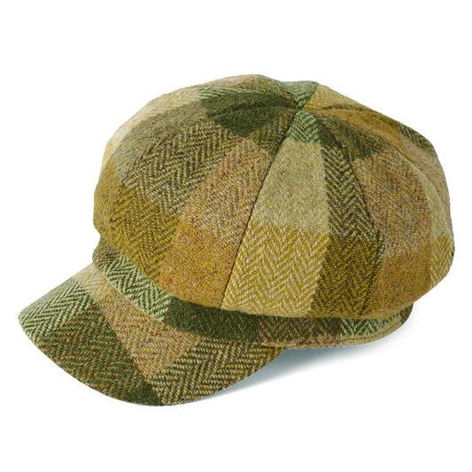 Failsworth Hats HARRIS TWEED Gabby Baker Boy Cap - Moss-Multi