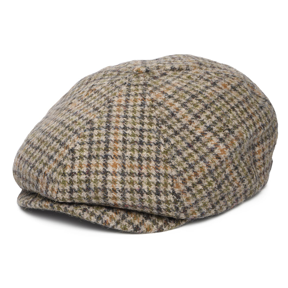 Brixton Hats Brood Houndstooth Newsboy Cap - Oatmeal-Charcoal