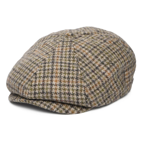 Brixton Hats Brood Houndstooth Newsboy Cap - Oatmeal-Charcoal