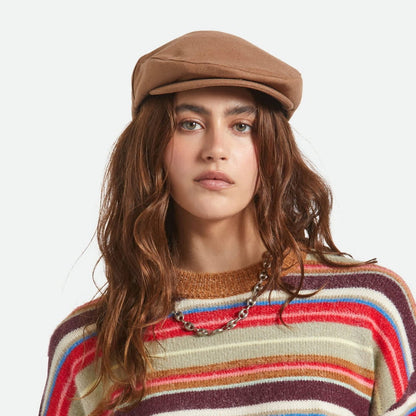 Brixton Hats Hooligan Melton Wool Flat Cap - Camel