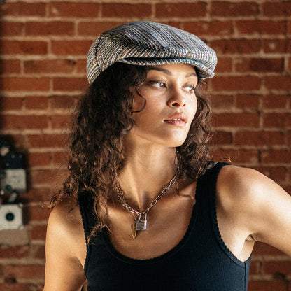 Brixton Hats Hooligan Micro Houndstooth Flat Cap - Multi-Coloured