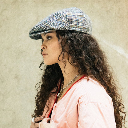 Brixton Hats Hooligan Micro Houndstooth Flat Cap - Multi-Coloured