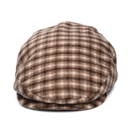 Brixton Hats Hooligan Plaid Flat Cap - Sand-Brown