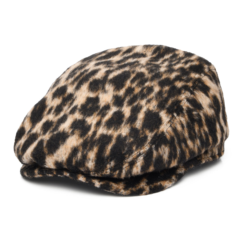 Barts Hats Systa Leopard Wool Blend Flat Cap - Brown