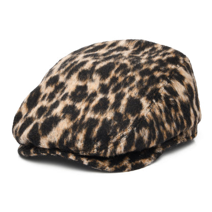 Barts Hats Systa Leopard Wool Blend Flat Cap - Brown