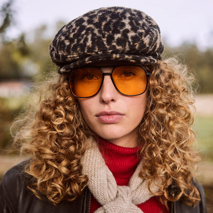 Barts Hats Systa Leopard Wool Blend Flat Cap - Brown