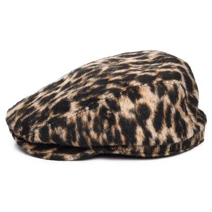 Barts Hats Systa Leopard Wool Blend Flat Cap - Brown