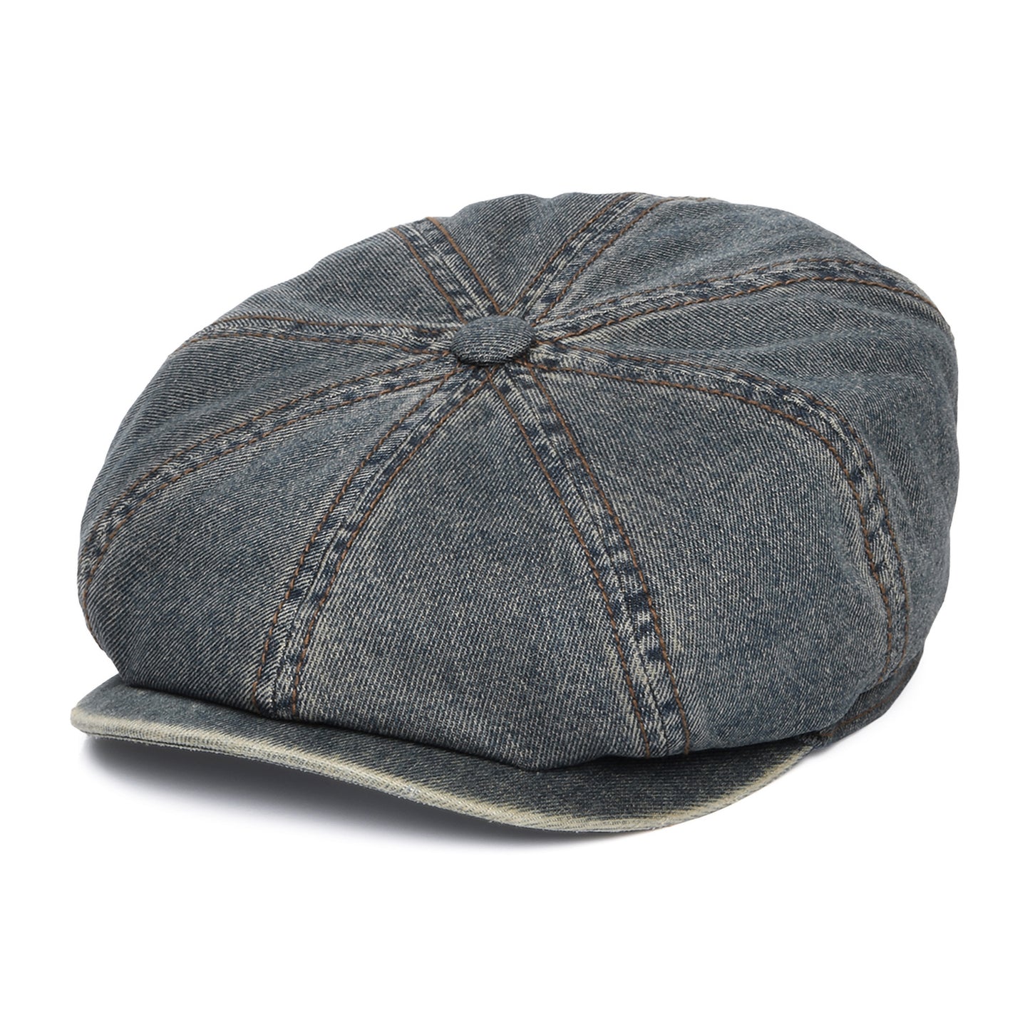 Stetson Hatteras Denim Newsboy Cap - Washed Blue