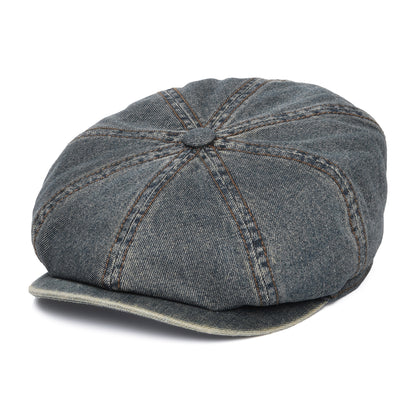Stetson Hatteras Denim Newsboy Cap - Washed Blue