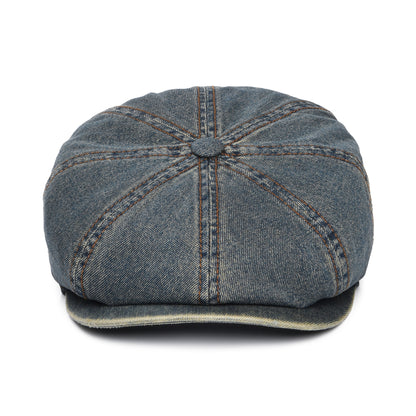Stetson Hatteras Denim Newsboy Cap - Washed Blue