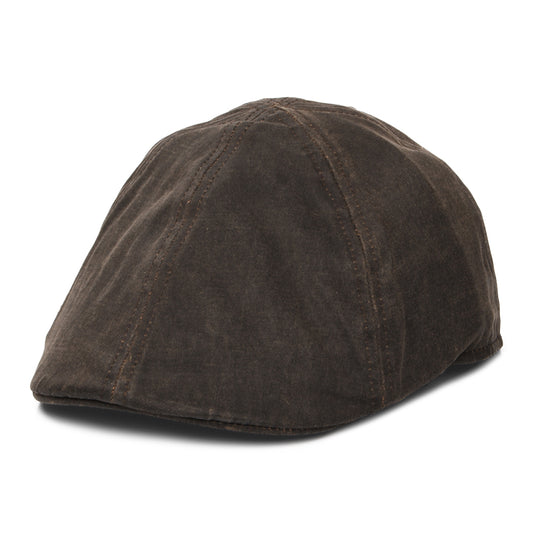 Stetson Hats Weathered Duckbill Flat Cap - Brown