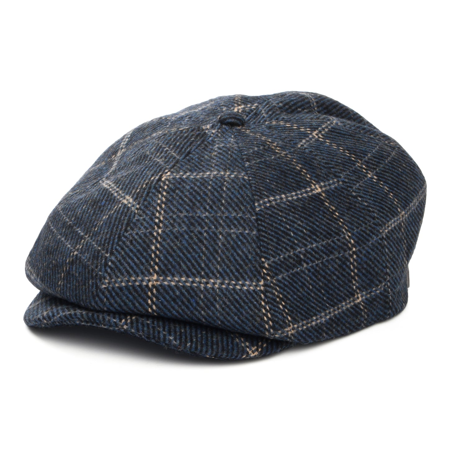 Brixton Hats Brood Windowpane Newsboy Cap - Indigo-Tan