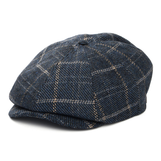 Brixton Hats Brood Windowpane Newsboy Cap - Indigo-Tan