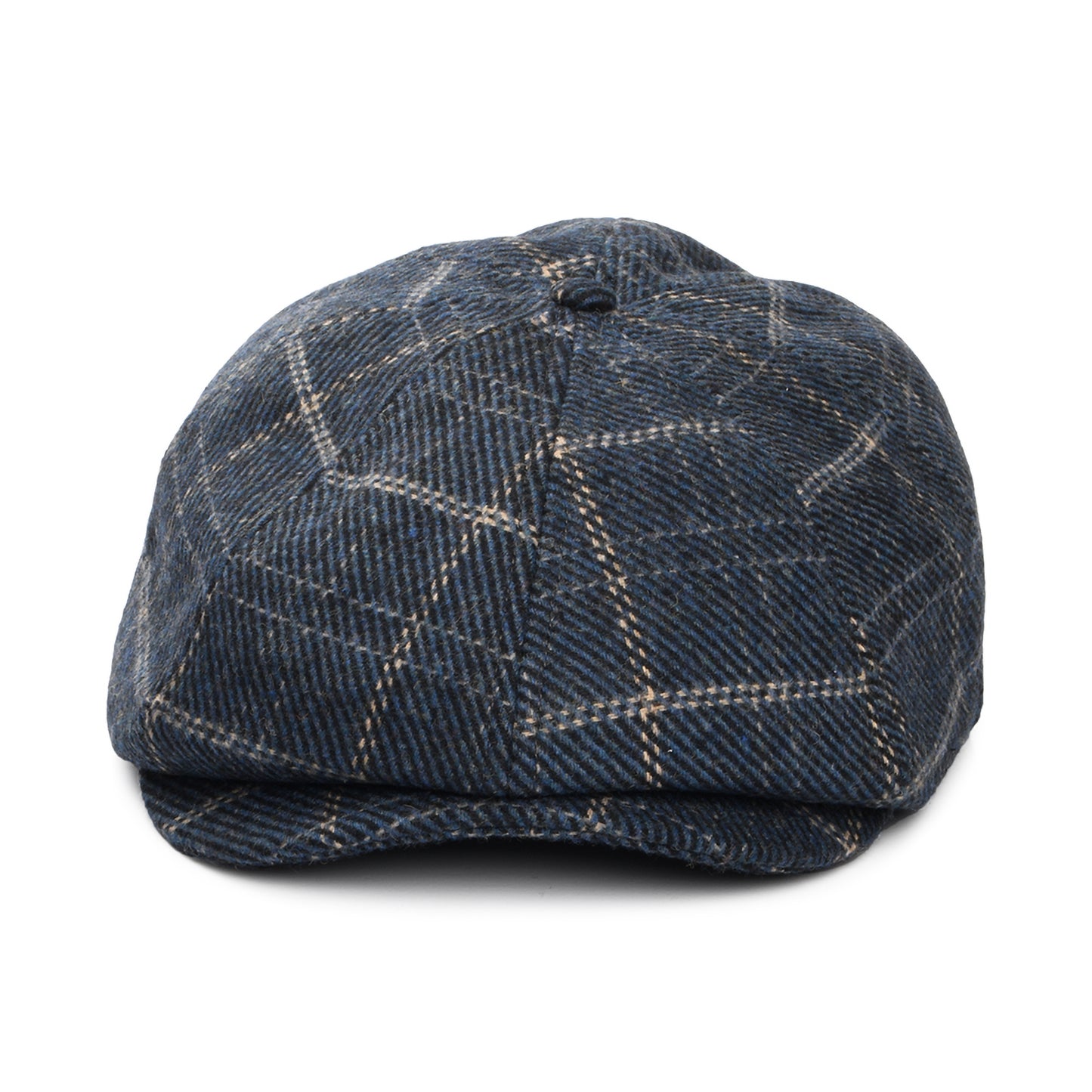 Brixton Hats Brood Windowpane Newsboy Cap - Indigo-Tan