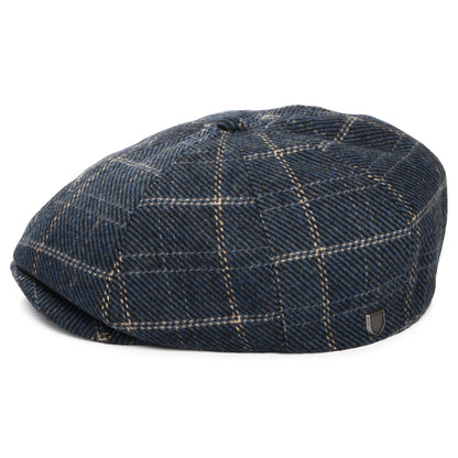 Brixton Hats Brood Windowpane Newsboy Cap - Indigo-Tan
