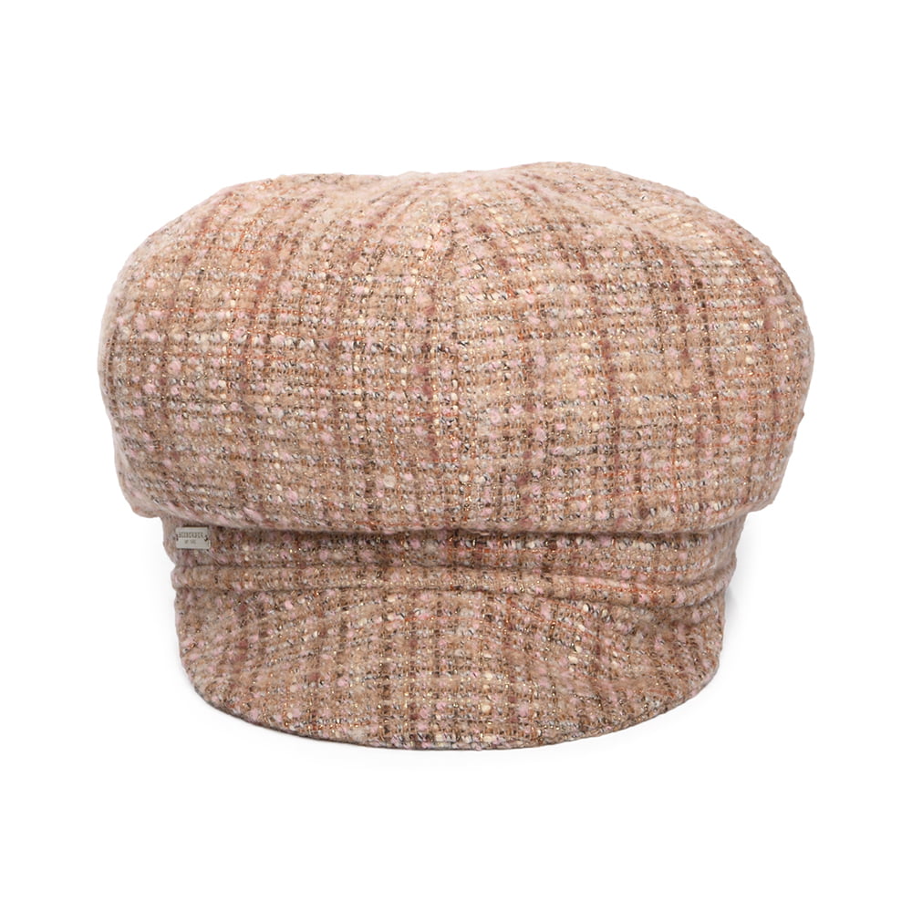 Seeberger Hats Tweed Baker Boy Cap - Camel-Pink