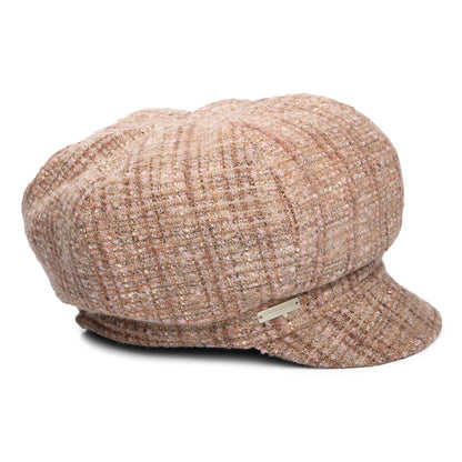 Seeberger Hats Tweed Baker Boy Cap - Camel-Pink