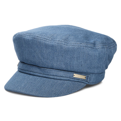 Seeberger Hats Denim Baker Boy Cap - Blue