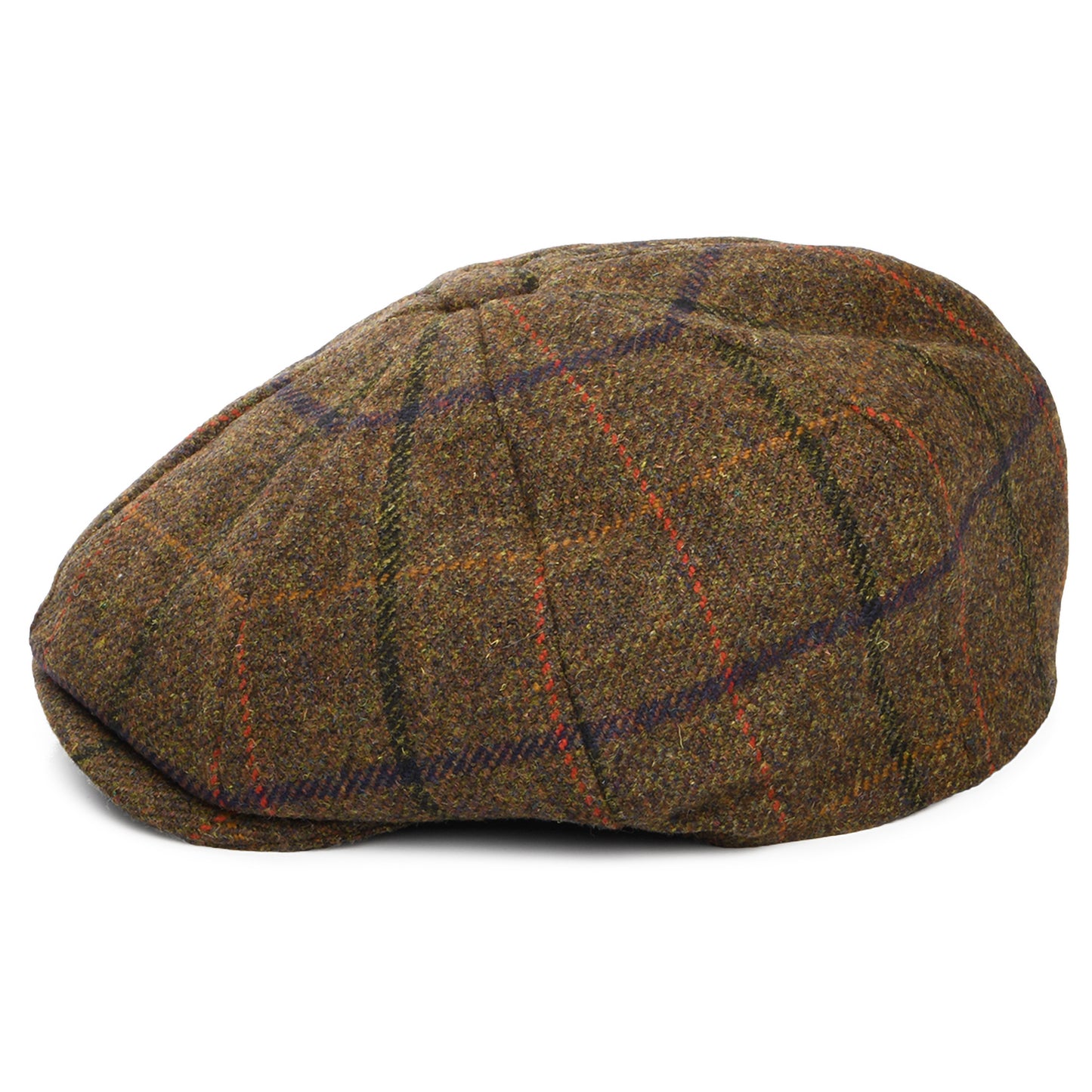 Christys Hats Country Tweed Windowpane Newsboy Cap - Brown