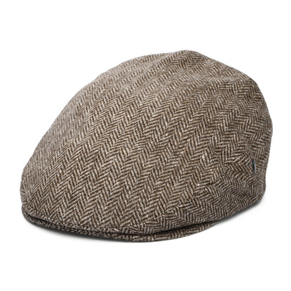 City Sport Water Resistant Organic Merino Wool Flat Cap - Brown