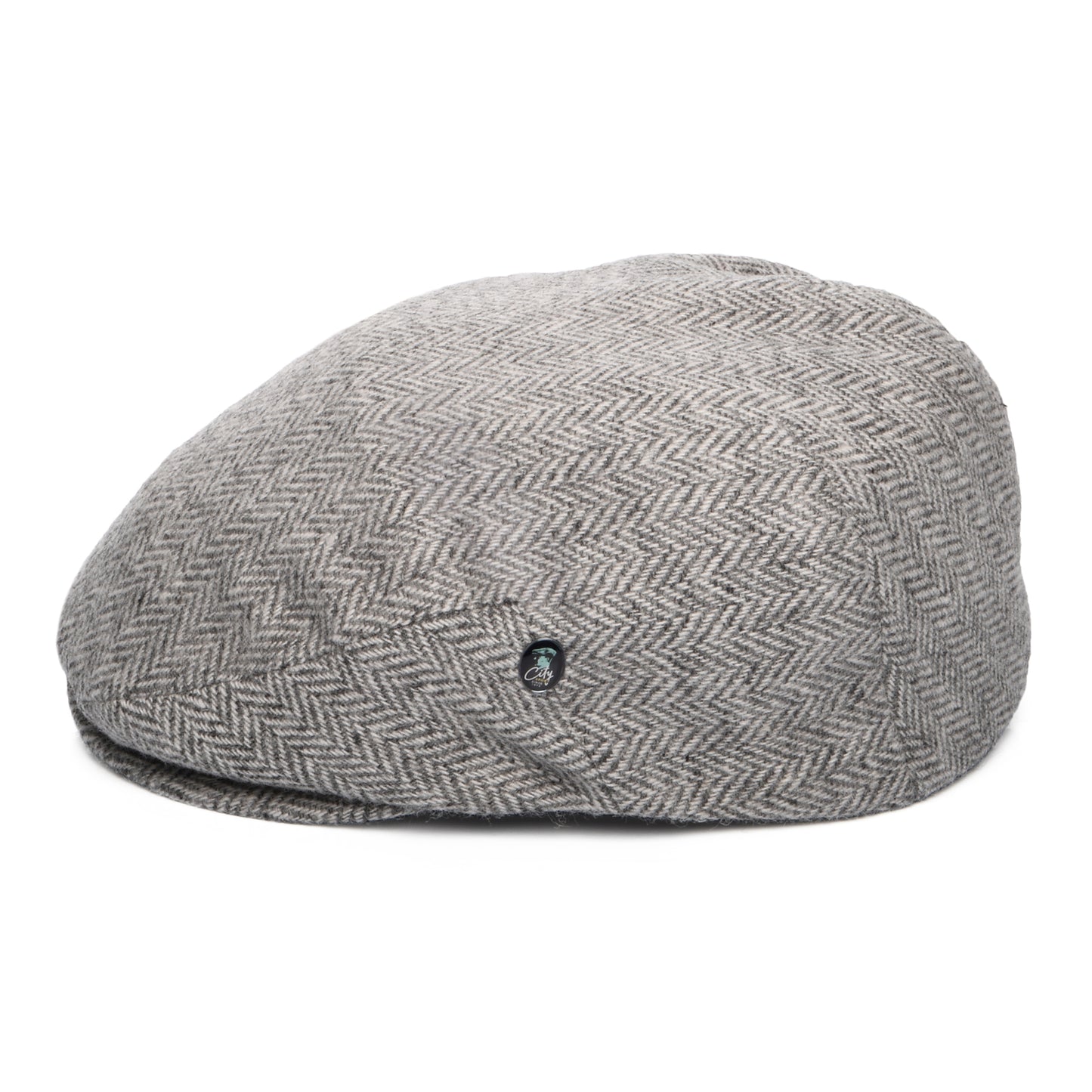 City Sport Water Resistant Organic Merino Wool Flat Cap - Light Grey