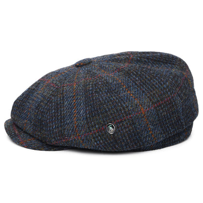 City Sport HARRIS TWEED Le Curieux Newsboy Cap - Navy-Rust