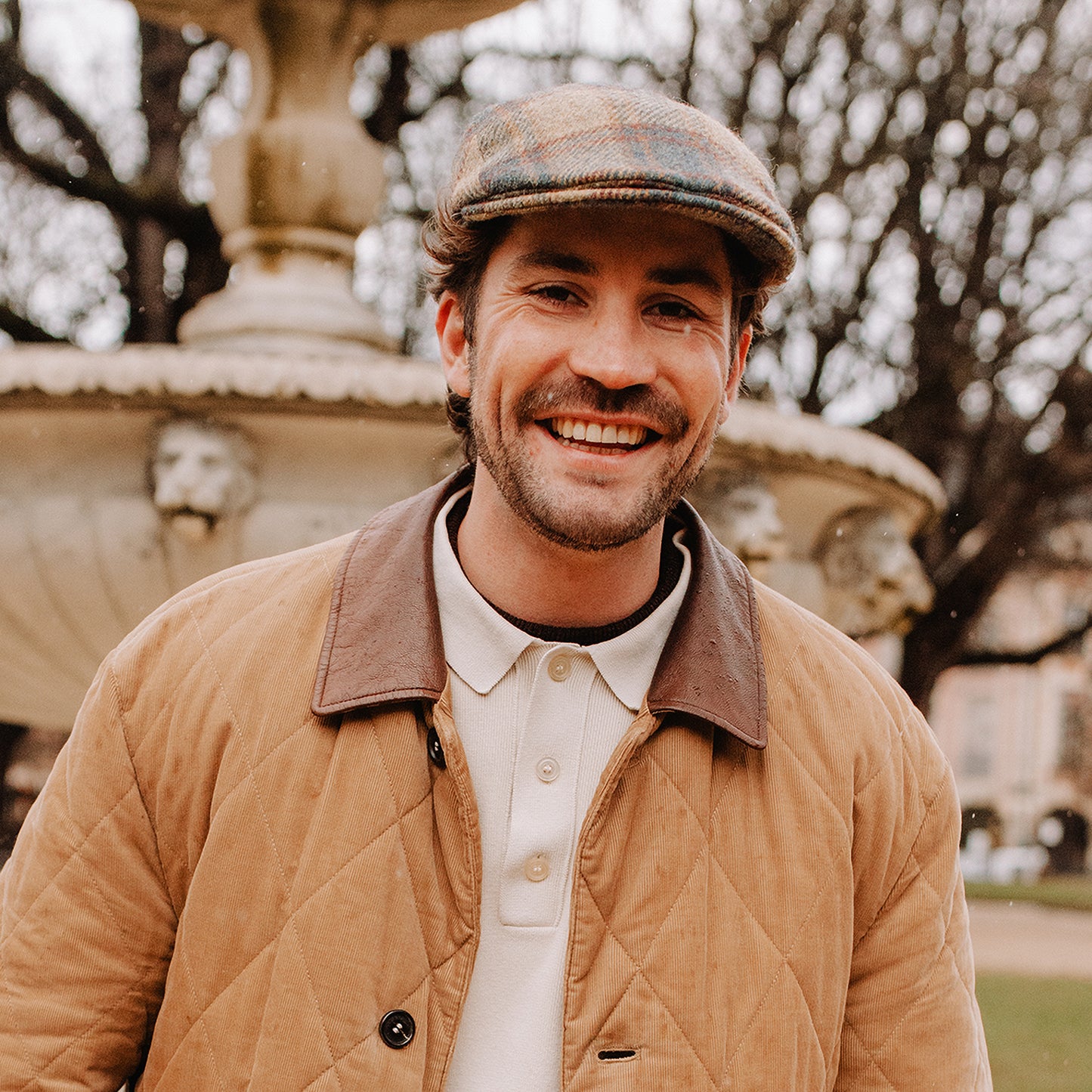 City Sport British Virgin Wool Le Charmeur Flat Cap - Light Olive-Multi