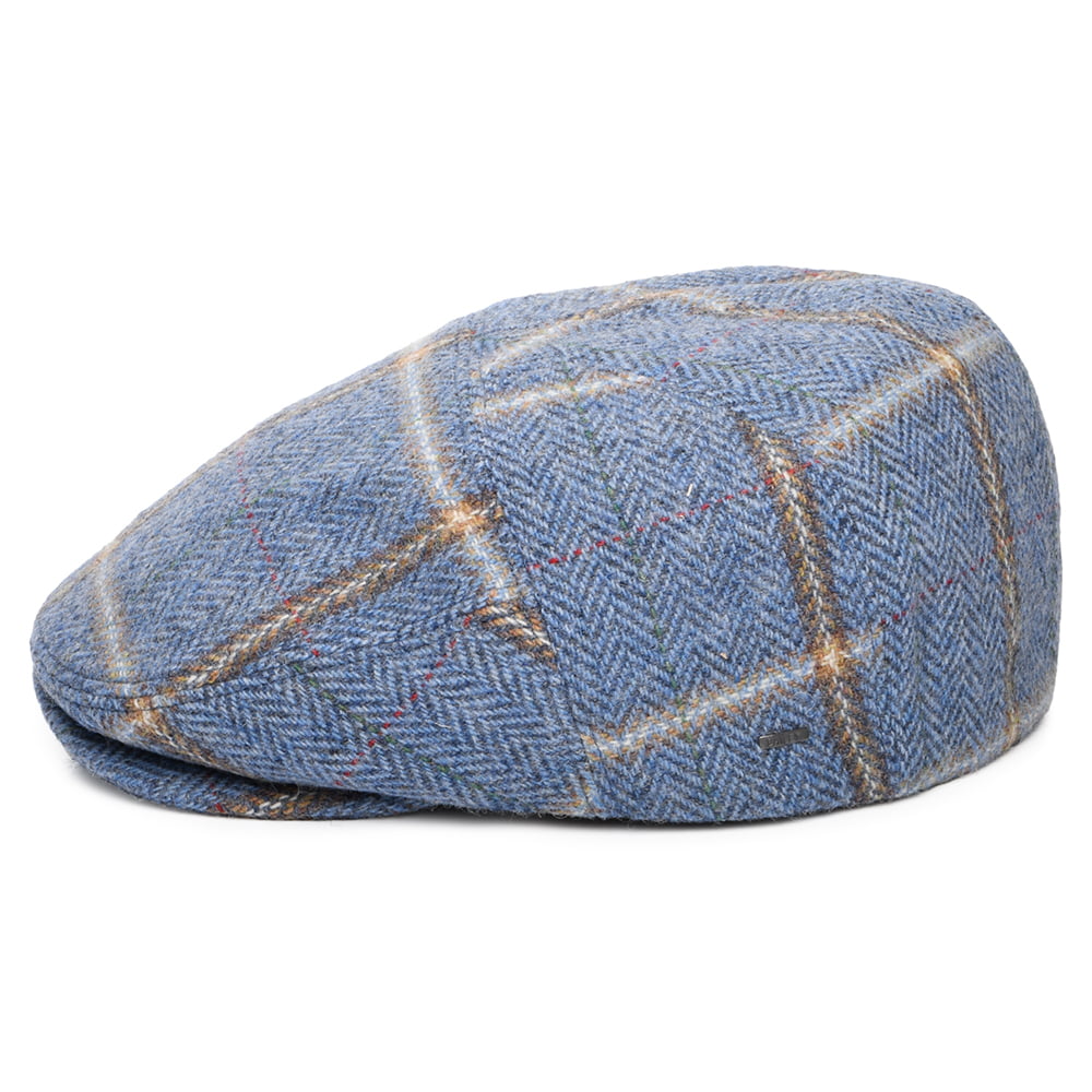 Bailey Hats Lou Plaid Wool Flat Cap - Blue-Multi