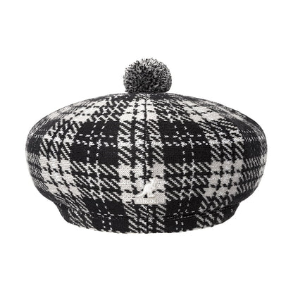 Kangol New Heritage Flat Cap with Pom - Black-Grey