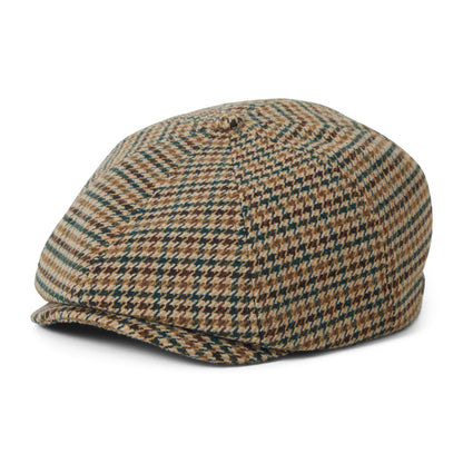 Brixton Hats Brood Houndstooth Newsboy Cap - Khaki-Ochre-Green