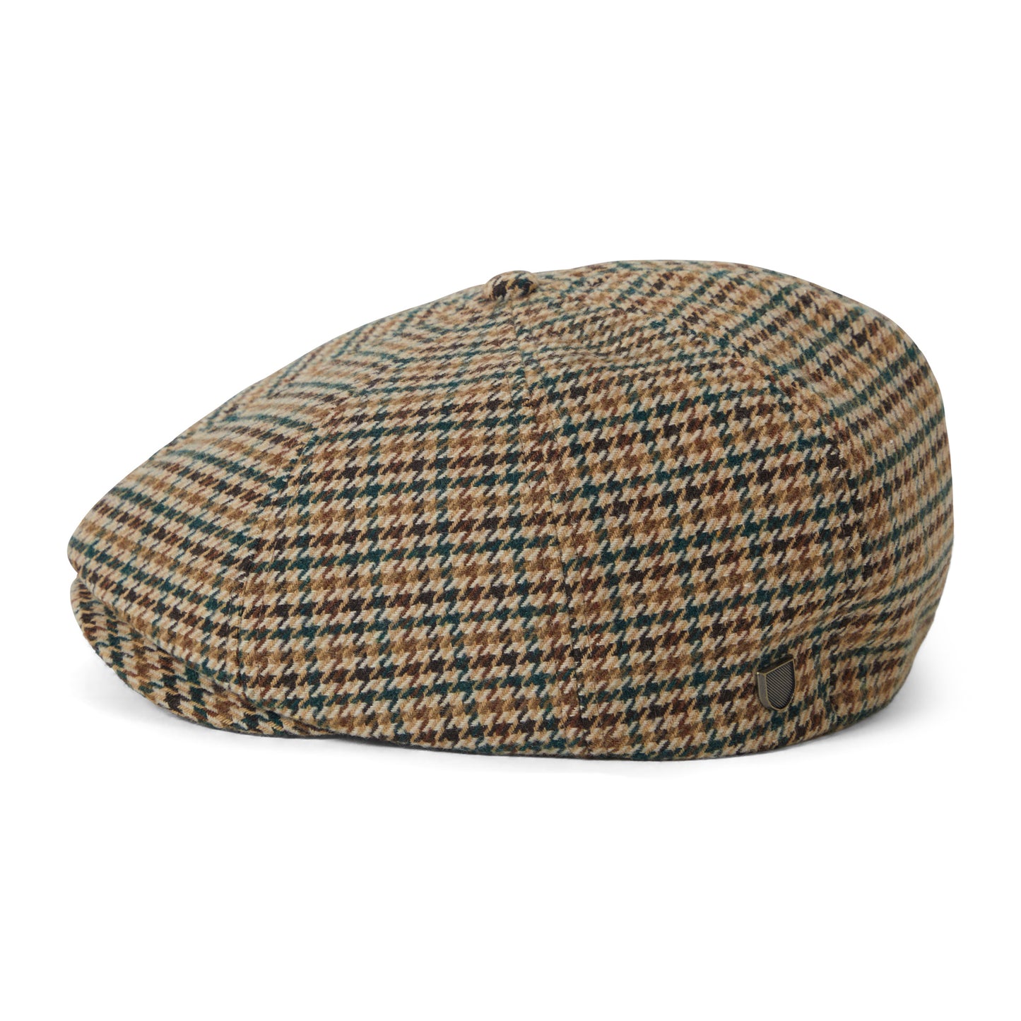 Brixton Hats Brood Houndstooth Newsboy Cap - Khaki-Ochre-Green