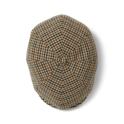 Brixton Hats Brood Houndstooth Newsboy Cap - Khaki-Ochre-Green