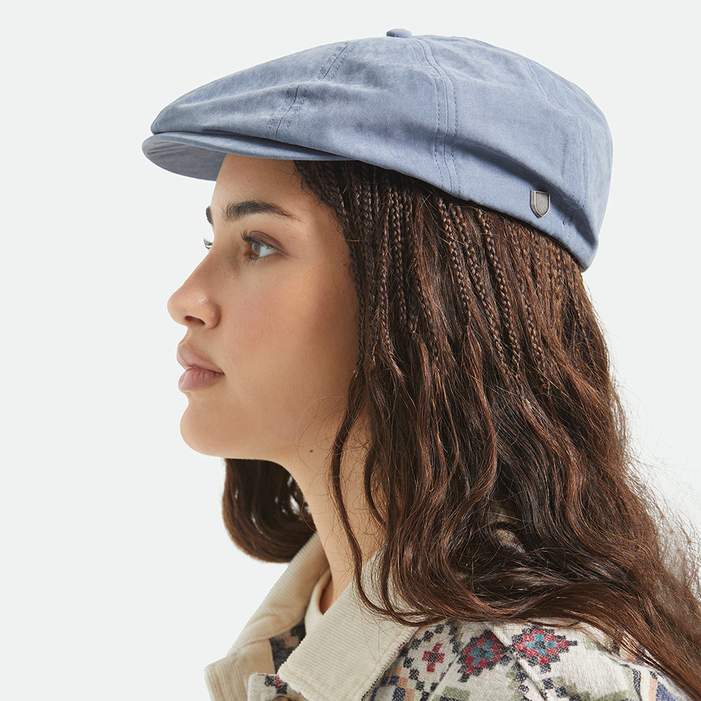 Brixton Hats Brood Brushed Satin Newsboy Cap - Slate Blue