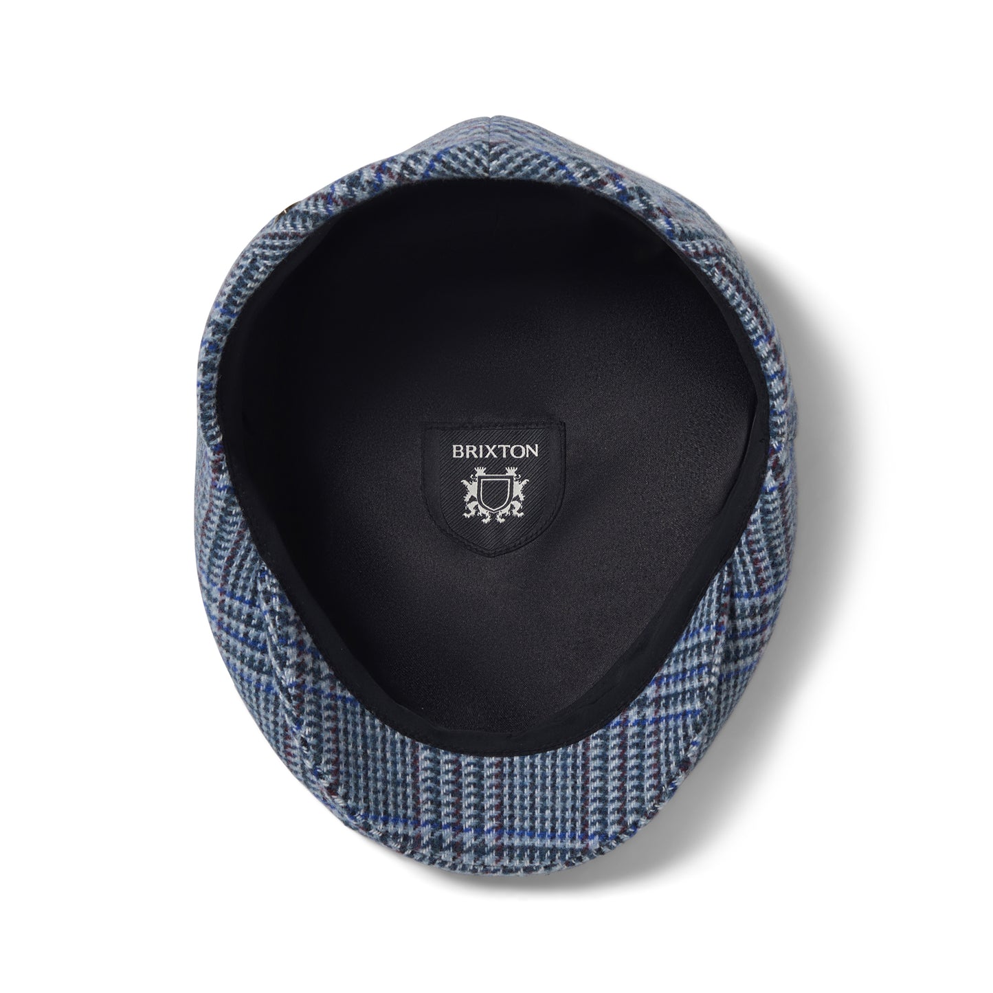 Brixton Hats Hooligan Prince Of Wales Check Lightweight Flat Cap - Ice Blue-Royal Blue