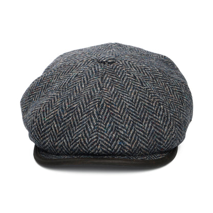 Failsworth Hats Shelby Herringbone British Wool Newsboy Cap - Navy Blue